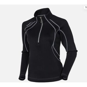 Women's Sunice Megan SuperliteFX stretch thermal quarter-zip pullover black MD